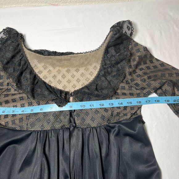 Vintage 60s Formfit Rogers Peignoir Set Robe & Nightgown Black Nude Small Glam - Picture 11 of 16